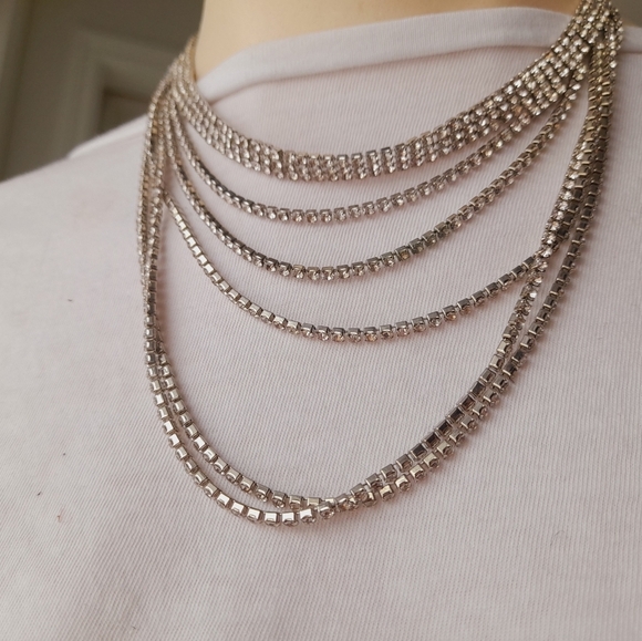 Multi Strand Rhinstone Neckalce - Picture 5 of 5